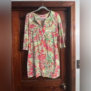 Floral Pink and Green Women's Dress